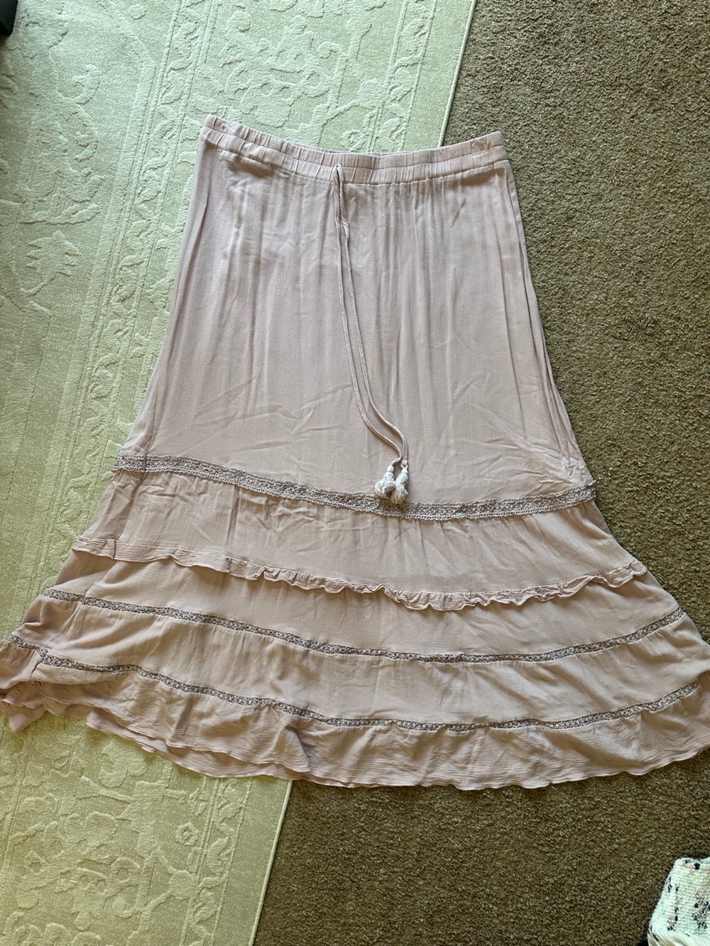Women's Blush Pink Ruffle Sleep Skirt